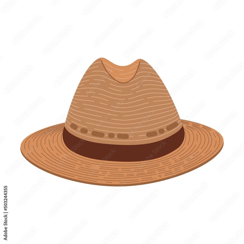 men hat vector illustration. Summer designs of yellow hat with wide brims, clothes for farmers isolated on white back men hat vector illustration. Summer designs of yellow hat with wide brims, clothes for farmers isolated on white back