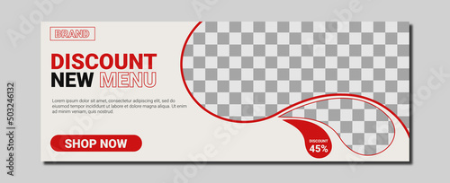 food discount banner template design clean and simple template