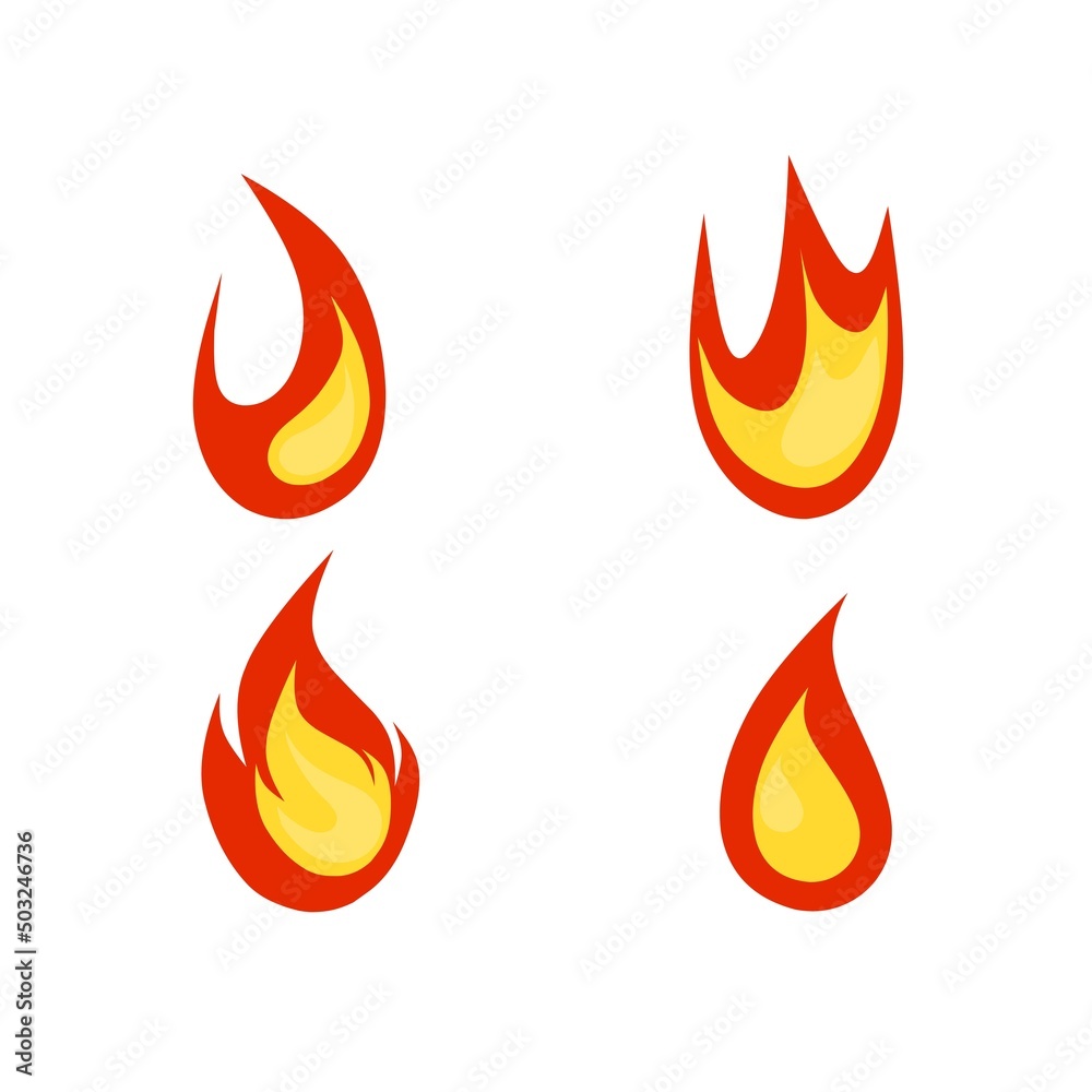 Vector graphic illustration of fire. A collection of Fire icon image templates in four shapes. On a white background. Great for web logos, book covers, and game animations. Vector graphic illustration of fire. A collection of Fire icon image templates in four shapes. On a white background. Great for web logos, book covers, and game animations.