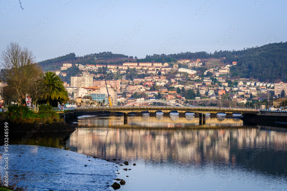 Santiago Bridge, which crosses the river Lerez in the city of Pontevedra (Spain)