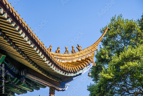 Eaves and blue sky of Jinshan Temple in Zhenjiang photo