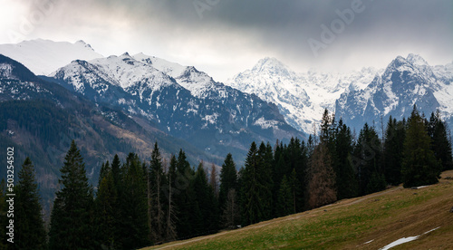 Fototapeta natura śnieg panorama wzgórze pejzaż