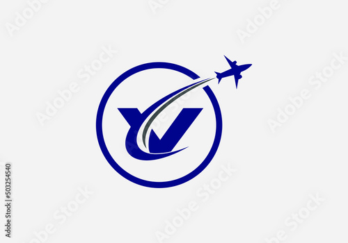 Aviation and airlines company logo design, Tour and travel agency symbol design vector