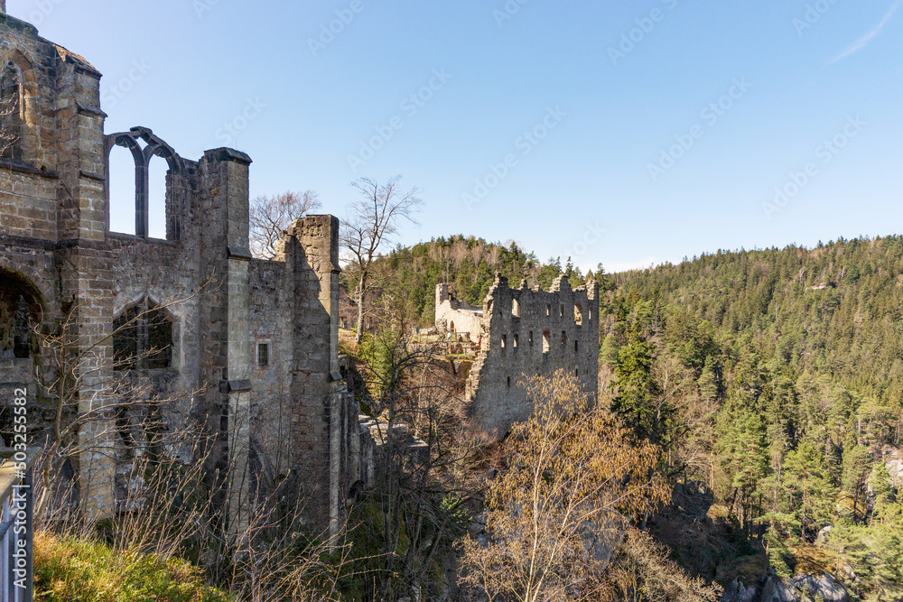 Ruined monastery on the mountain Oybin. Saxony. Germany. Europe