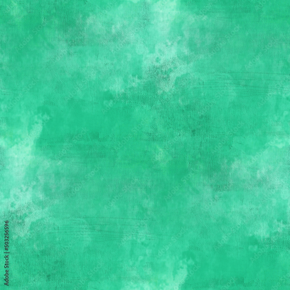 Seamless watercolor background. Abstract stains pattern in green tones. 