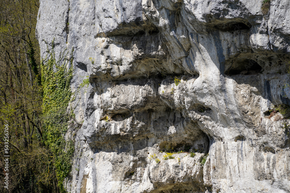 Fototapeta premium Danube breakthrough from Kelheim to Weltenburg monastery with rocks and the current of the Danube