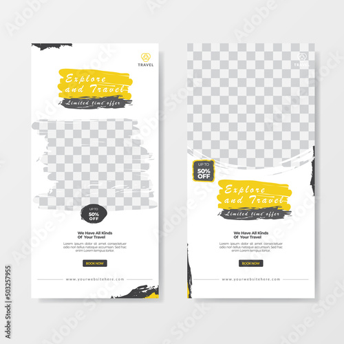 Explore and travel template design banner social media post