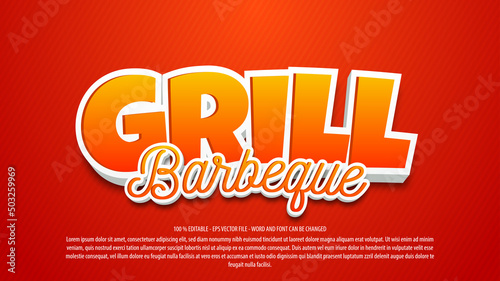 Barbeque 3d style editable text effect