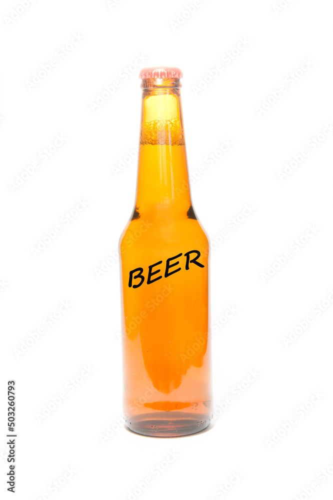 Glass of beer on white background . Glass of beer on white background .