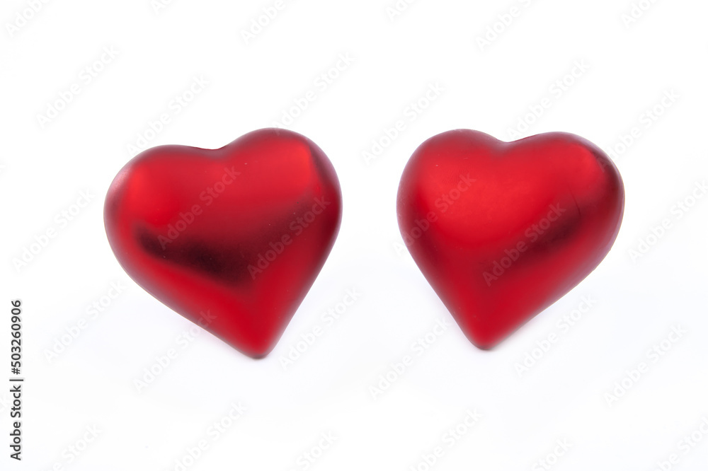 two hearts isolated on white two hearts isolated on white