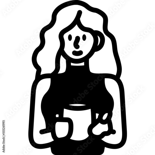coffee break solid line icon