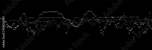 Abstract dynamic music wave. Technology background. Sound equalizer with blue lines. Vector stock, exchange or cryptocurrency chart.