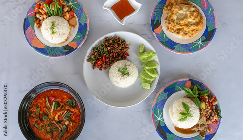 Wallpaper Mural Mixed Thai and European Style Food  - อาหารไทยและอาหารยุโรป Torontodigital.ca