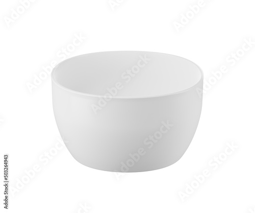 Set of white bowl isolated on white background 3D rendering