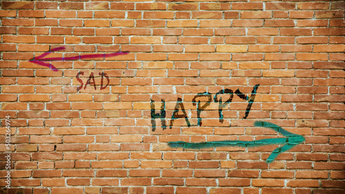 Street Sign to Happy versus Sad