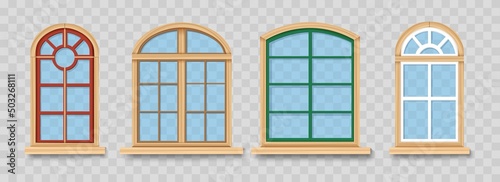Arch wood windows