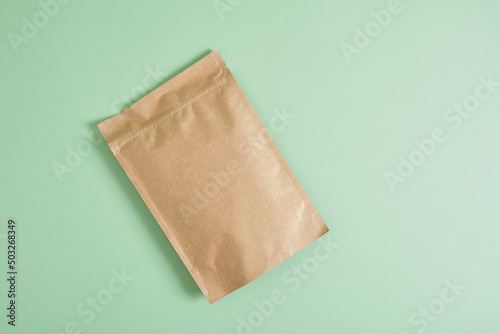 paper zip bag for packaging,co2 neutral recycled material, zero waste lifestyle, green business, eco product packaging
