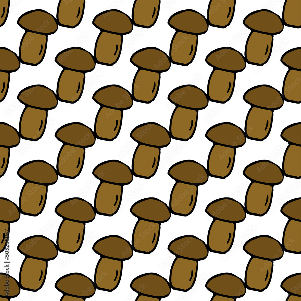 Seamless mushroom pattern. Doodle vector illustration with mushroom icons Seamless mushroom pattern. Doodle vector illustration with mushroom icons