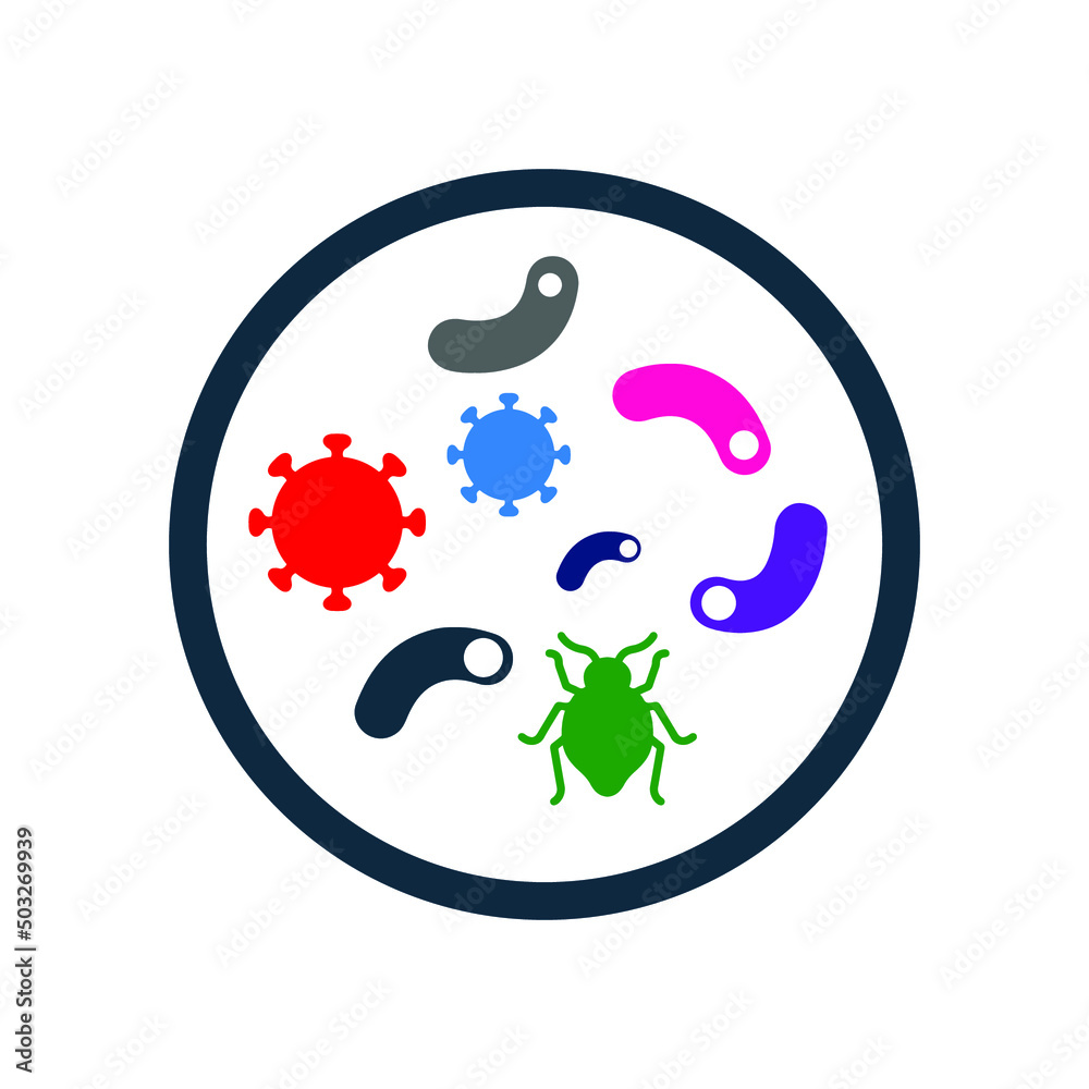 Bacteria, virus icon. Simple editable vector isolated on a white background. Bacteria, virus icon. Simple editable vector isolated on a white background.