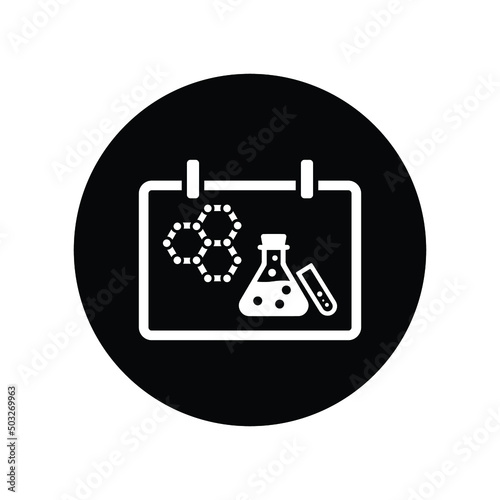 classes, science, education icon. Black vector illustration.