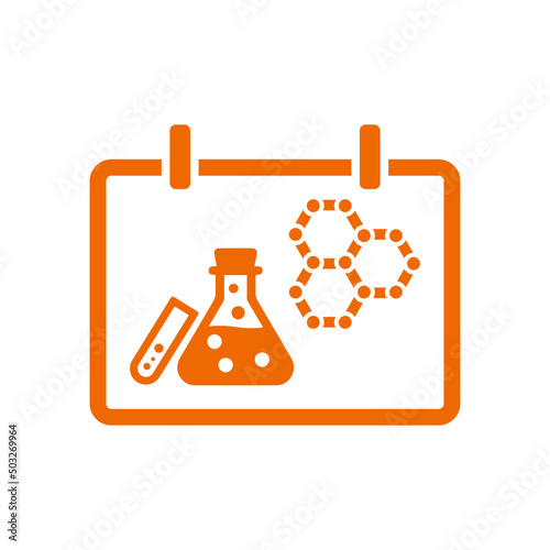 classes, science, education icon. Orange color design.