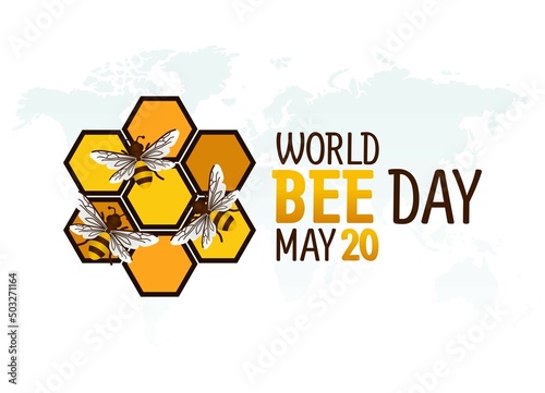 vector graphic of world bee day good for world bee day celebration. flat design. flyer design.flat illustration.