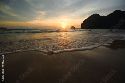 tropical sea at sunset summer nature background