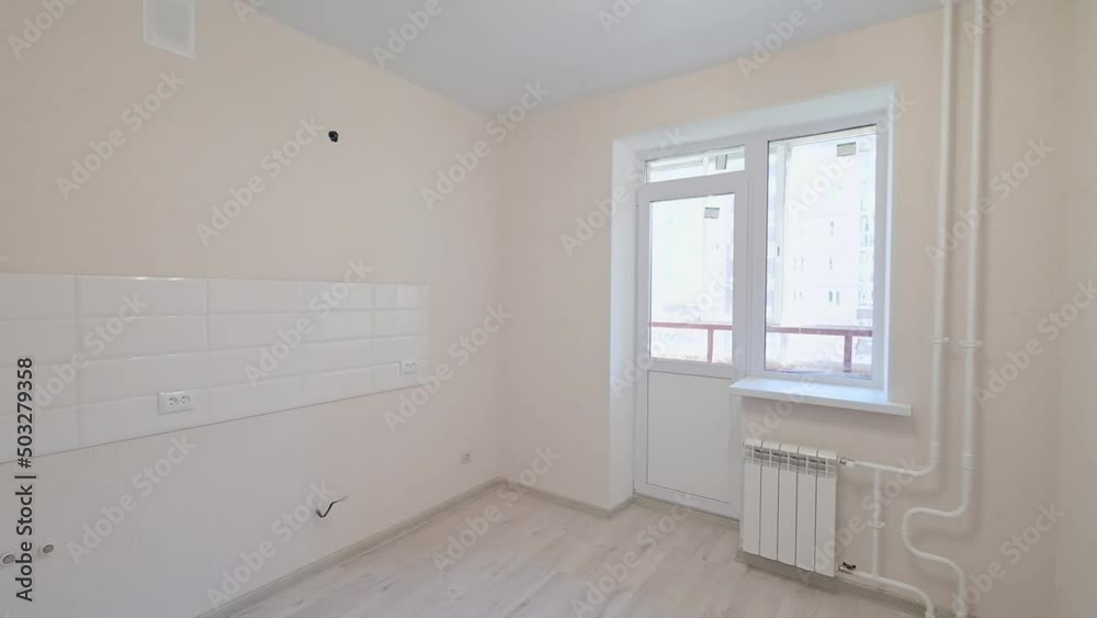 Russia, Moscow- May 27, 2020: interior apartment room bright empty room without furniture Russia, Moscow- May 27, 2020: interior apartment room bright empty room without furniture