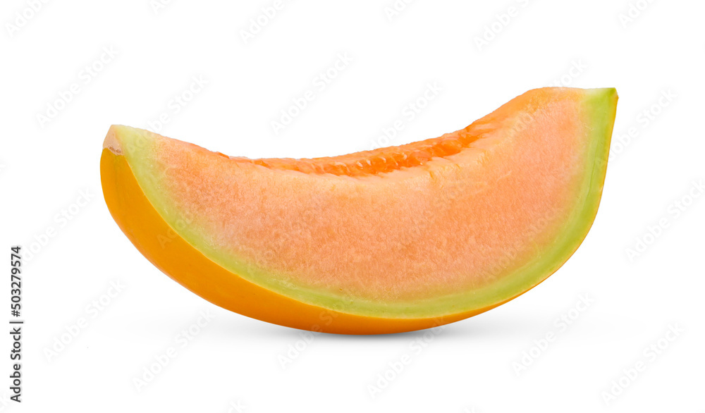 Slice melon isolated on white