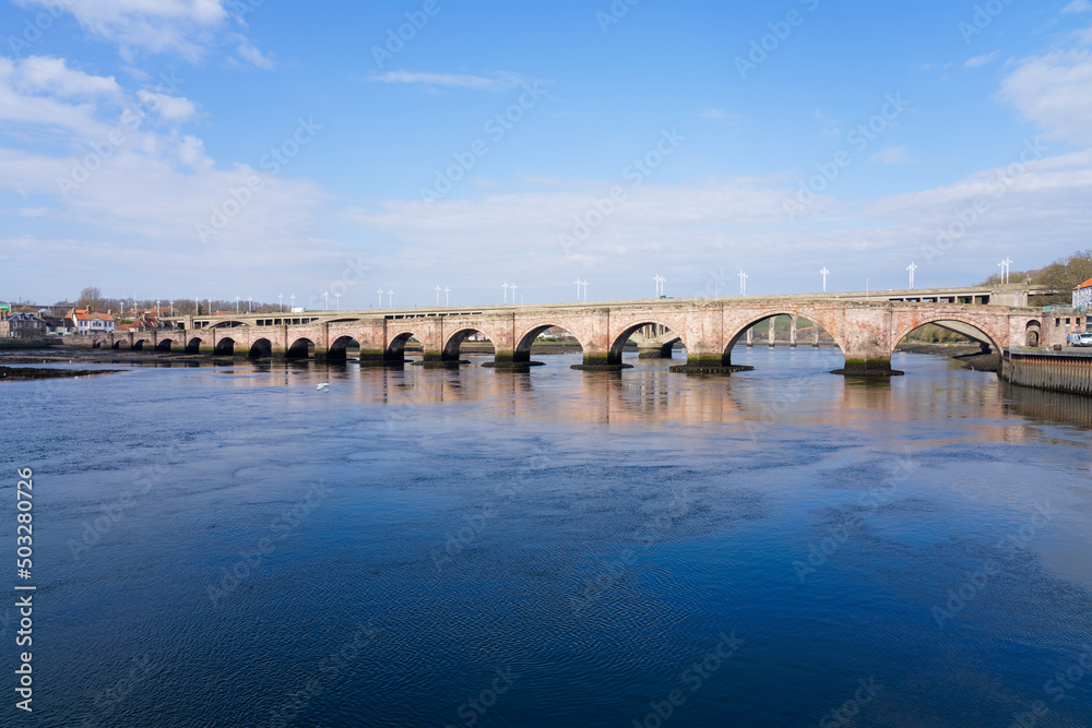 The Old Bridge across the River Tweed in Berwick-upon-Tweed.