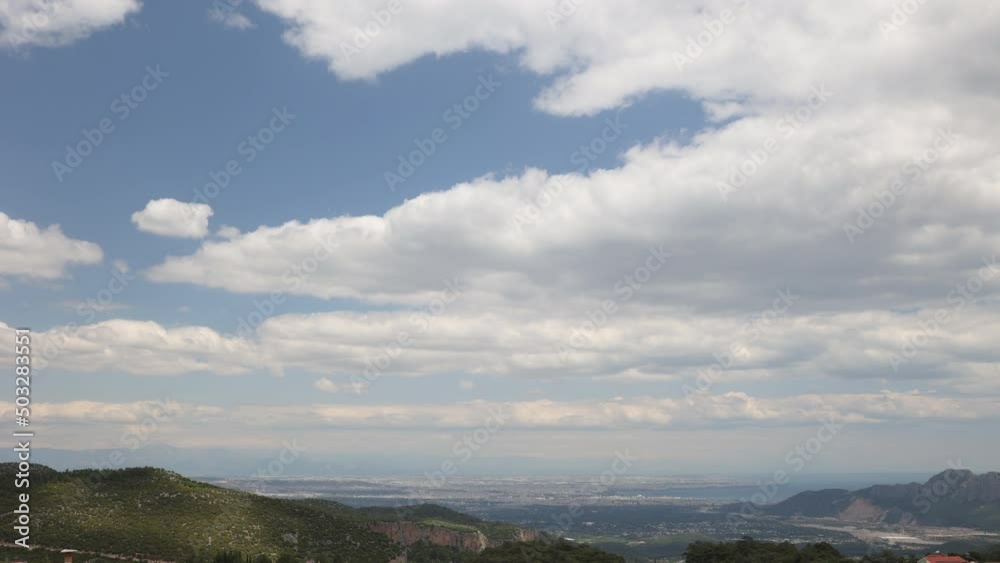 timelapse video. clouds over the cities of Antalya. Turkey timelapse video. clouds over the cities of Antalya. Turkey