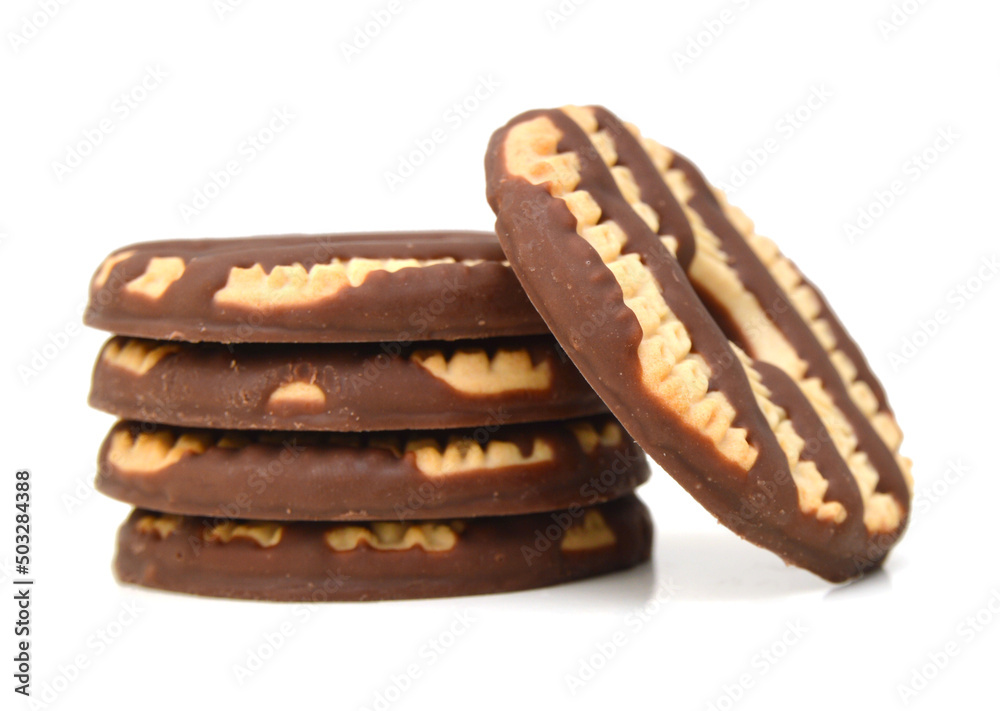 Chocolate cookie isolated on white background Chocolate cookie isolated on white background
