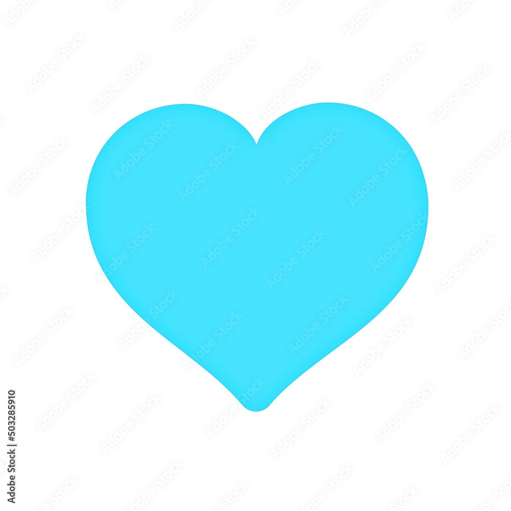 Blue heart isolated on white 