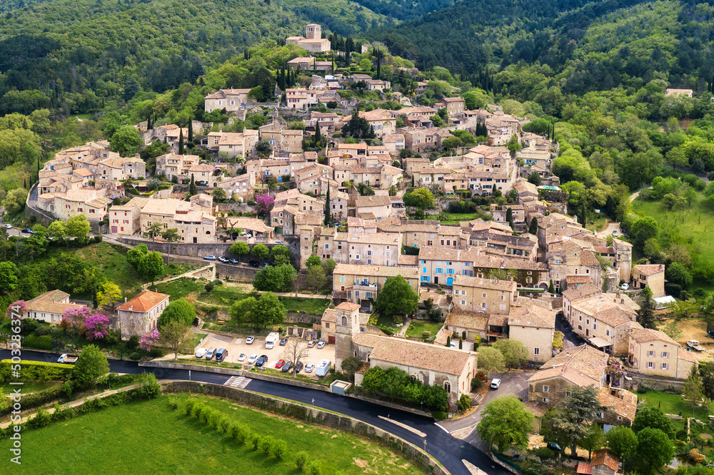 Hilltop Mirmande village, Drome, France