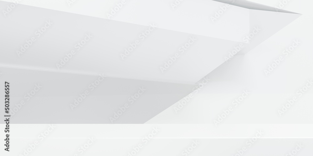 3d rendering of white abstract geometric background. Scene for advertising design, technology, showcase, showroom, metaverse, banner, cosmetic, sport, business. Sci-Fi Illustration. Product display 3d rendering of white abstract geometric background. Scene for advertising design, technology, showcase, showroom, metaverse, banner, cosmetic, sport, business. Sci-Fi Illustration. Product display