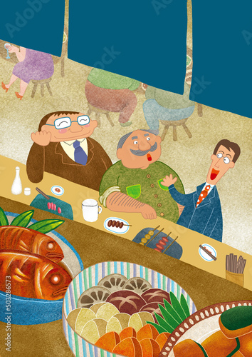 仕事後に居酒屋で一杯