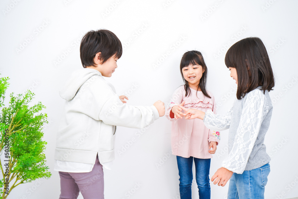 Children having fun playing in their room Children having fun playing in their room