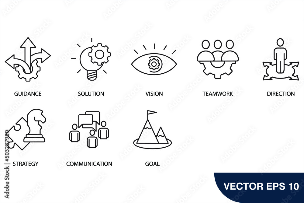 Leadership concept icons symbol vector elements for infographic web Leadership concept icons symbol vector elements for infographic web