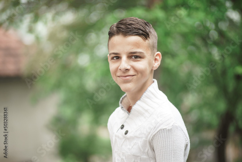 portrait of a handsome boy in natural light