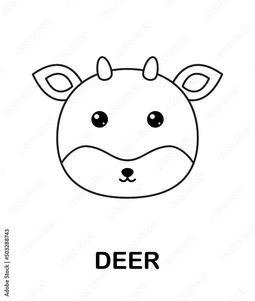 Fototapeta premium Coloring page with Deer for kids