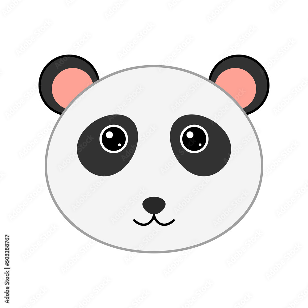 Cute Panda face isolated on white background Cute Panda face isolated on white background