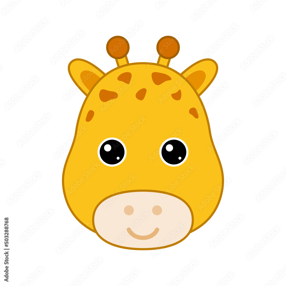 Cute Giraffe face isolated on white background Cute Giraffe face isolated on white background