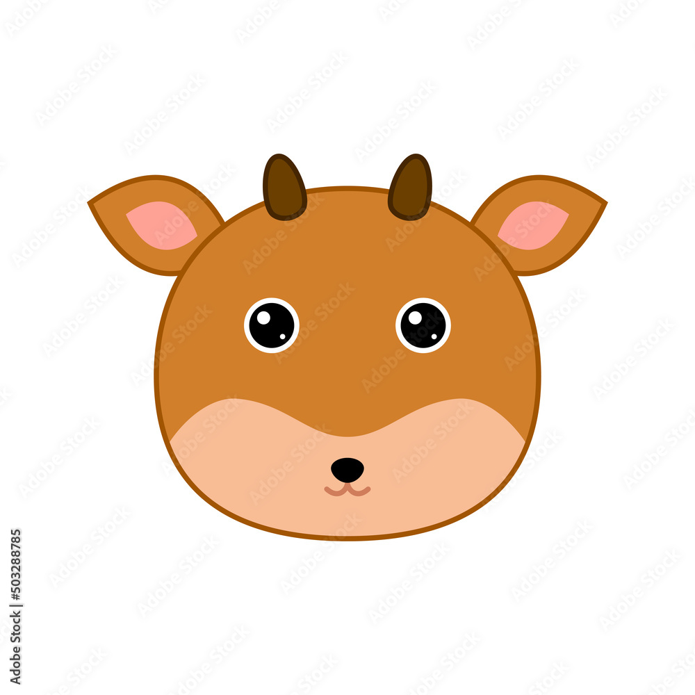 Cute Deer face isolated on white background Cute Deer face isolated on white background