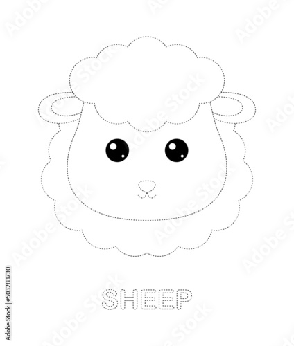 Wallpaper Mural Sheep tracing worksheet for kids Torontodigital.ca