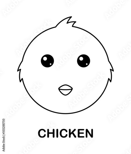 Coloring page with Chicken for kids