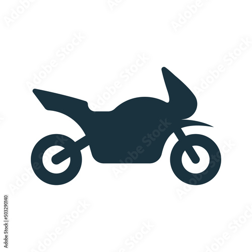 Black Motorcycle Silhouette Icon. Motor Bike Transport Glyph Pictogram. Sport Motorbike Icon. Motorcycle, Scooter, Motorbike, Chopper Sign. Moto Cycle Symbol. Isolated Vector Illustration