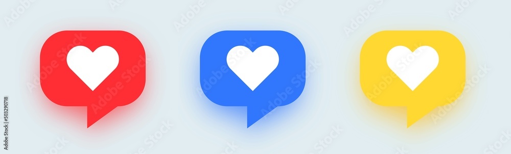 Speech bubble with heart icon. Set of love symbols with shadow isolated. Speech bubble with heart icon. Set of love symbols with shadow isolated.