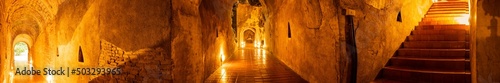 Panorama of Ancient Tunnel at Wat Umong