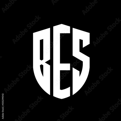 BES letter logo design. BES modern letter logo with black background. BES creative  letter logo. simple and modern letter logo. vector logo modern alphabet font overlap style. Initial letters BES  photo