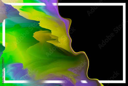 Abstract background with geometric frame. modern abstract art design. 3d illustration